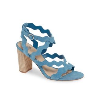Paige Sage Scalloped Light Blue Sandal, 9.5